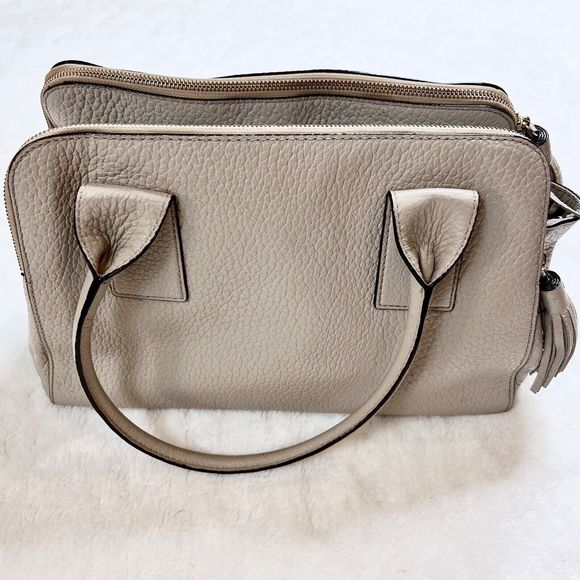 Kate Spade Southport Avenue Lydia Gray Leather Large Satchel Shoulder Bag Purse - Picture 6 of 11